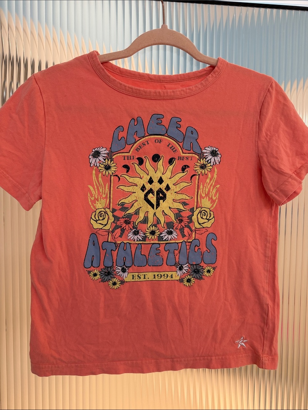 Cheer Athletics Kids Short Sleeve Tee - Coral Graphic